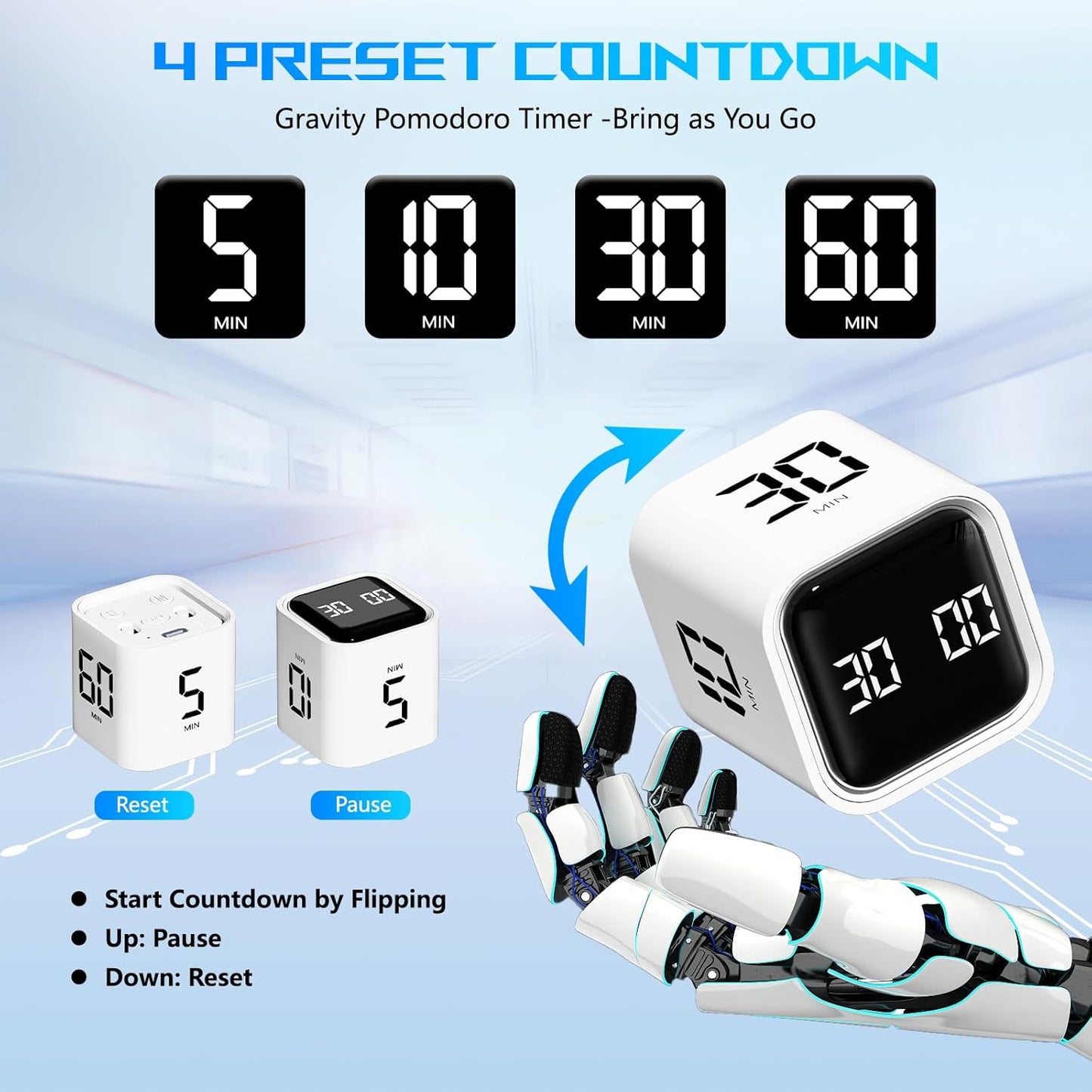 SmartFlip Timer – The Gravity-Controlled Productivity Cube
